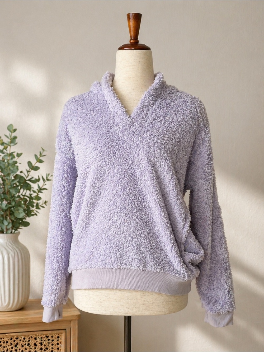 lukka Lavender Plush Hooded Pullover